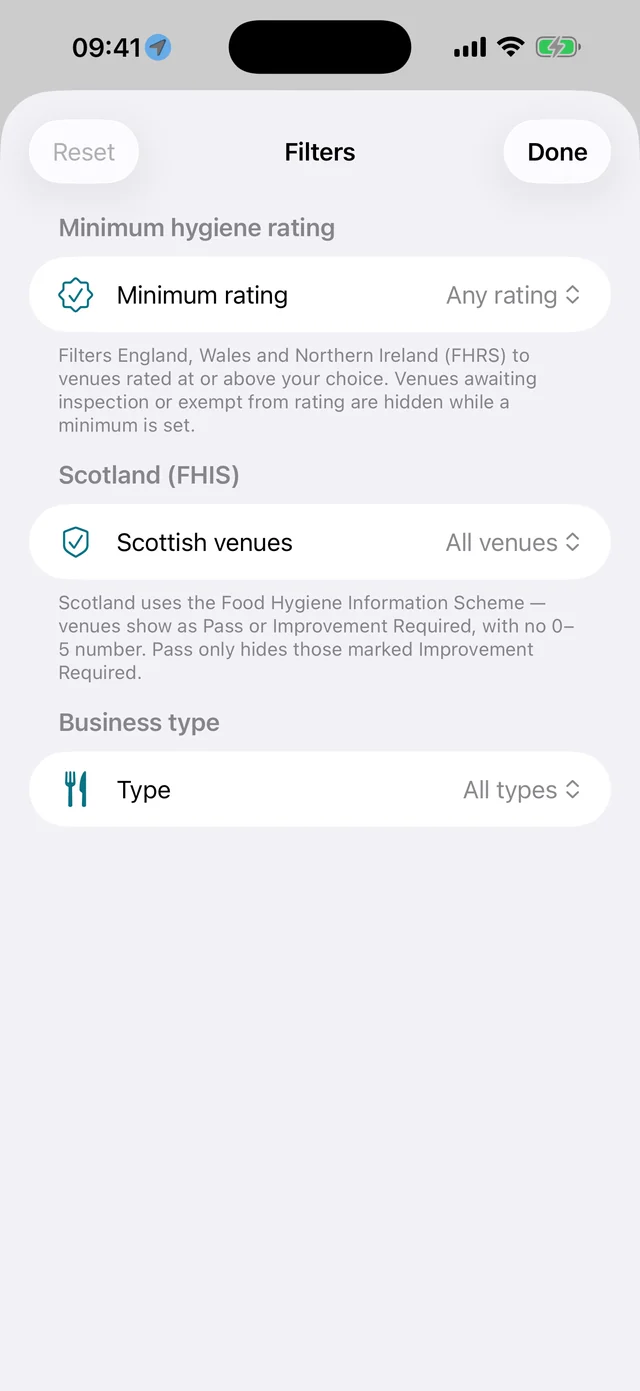 Filtering the map by rating in Vittly.